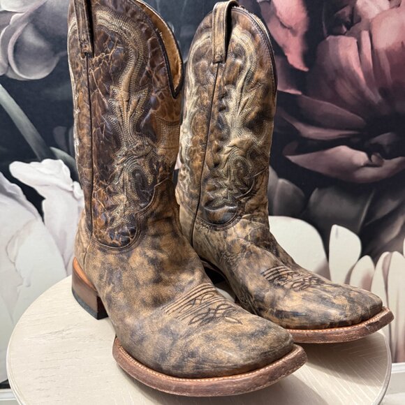 Stetson Horseman Distressed Leather Cowboy Boots – Men’s 11EE Handmade - Picture 3 of 5